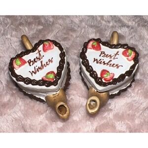 2 Cake shaped Teapot Dollhouse Miniature 1:6 scale Khein Ceramics